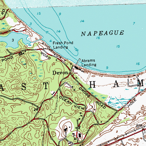 Topographic Map of Devon, NY