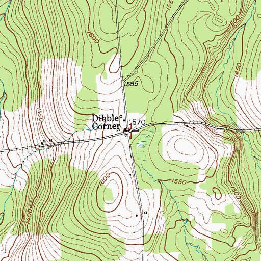 Topographic Map of Dibble Corner, NY