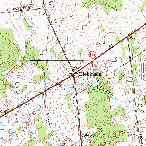 Topographic Map of Dickinson, NY
