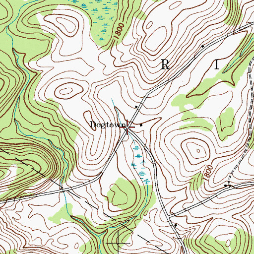 Topographic Map of Dogtown, NY