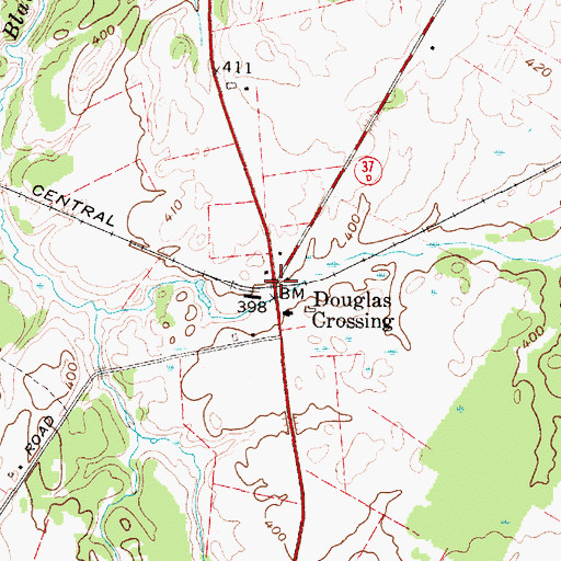 Topographic Map of Douglas Crossing, NY