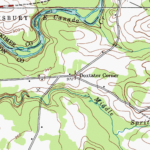 Topographic Map of Doxtater Corner, NY