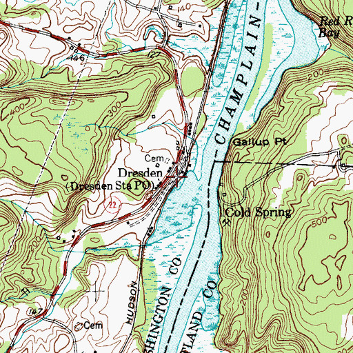 Topographic Map of Dresden, NY