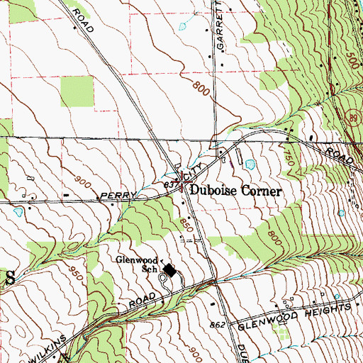 Topographic Map of Duboise Corner, NY