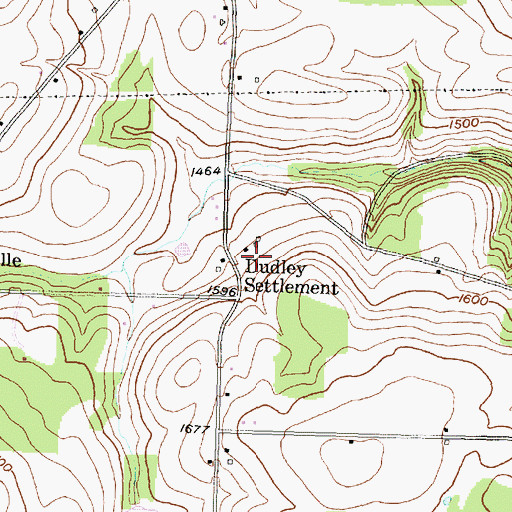 Topographic Map of Dudley Settlement, NY
