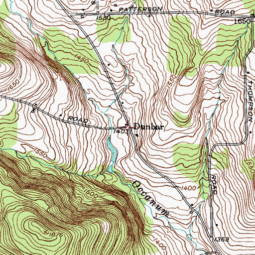 Topographic Map of Dunbar, NY