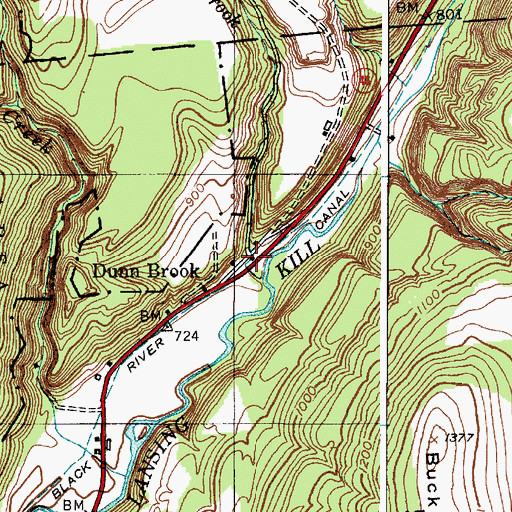 Topographic Map of Dunn Brook, NY