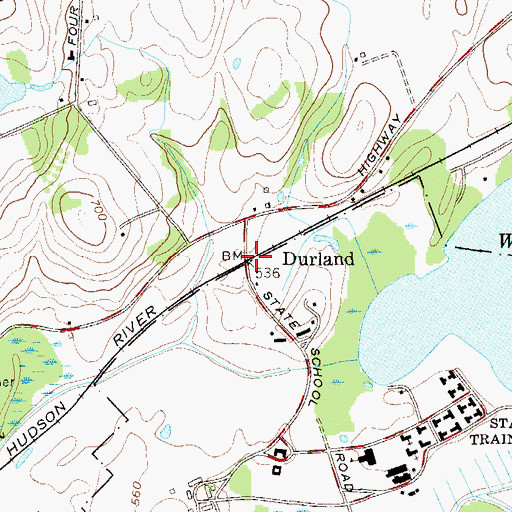 Topographic Map of Durland, NY