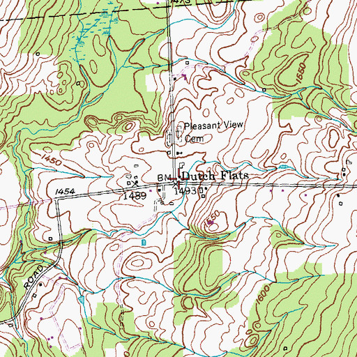 Topographic Map of Dutch Flats, NY