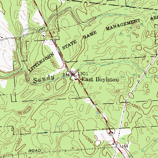 Topographic Map of East Boylston, NY