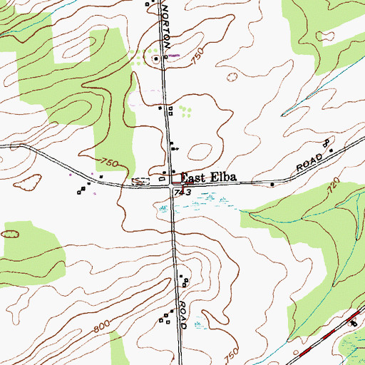 Topographic Map of East Elba, NY