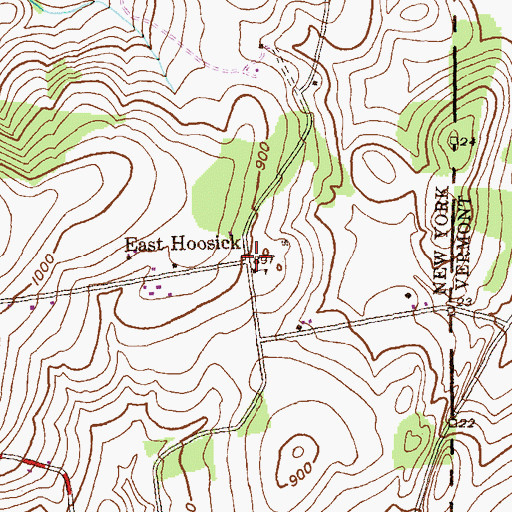 Topographic Map of East Hoosick, NY