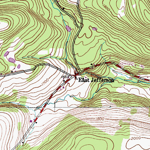 Topographic Map of East Jefferson, NY