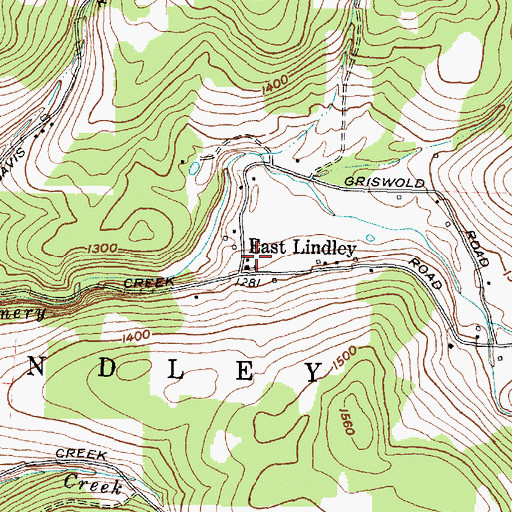 Topographic Map of East Lindley, NY