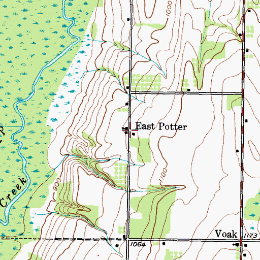 Topographic Map of East Potter, NY