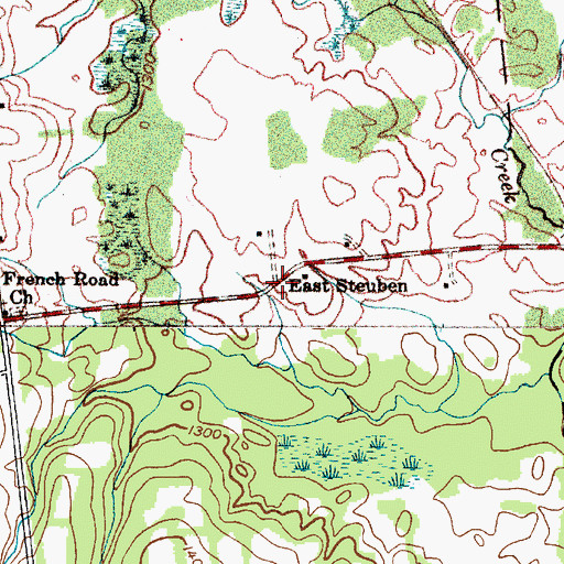 Topographic Map of East Steuben, NY