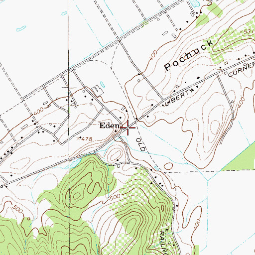 Topographic Map of Eden, NY
