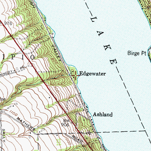 Topographic Map of Edgewater, NY