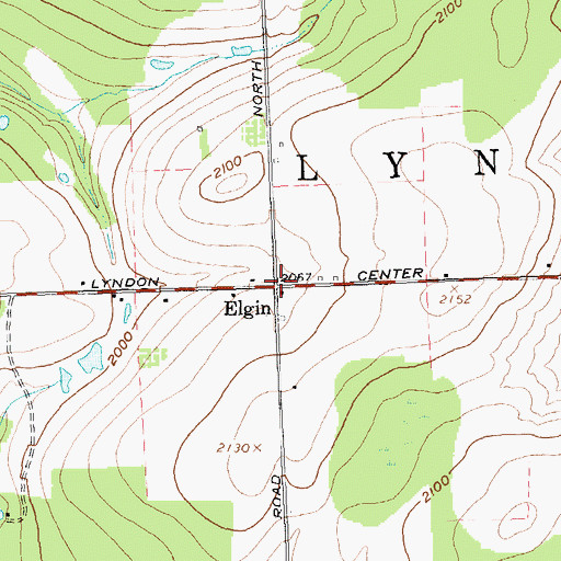 Topographic Map of Lyndon, NY