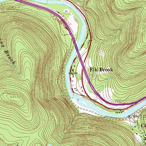 Topographic Map of Elk Brook, NY