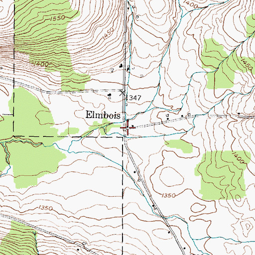 Topographic Map of Elmbois, NY