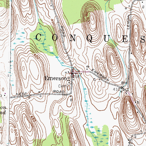 Topographic Map of Emerson, NY