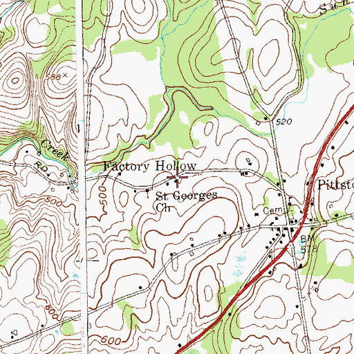 Topographic Map of Factory Hollow, NY
