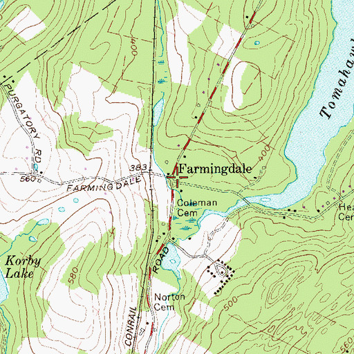 Topographic Map of Farmingdale, NY