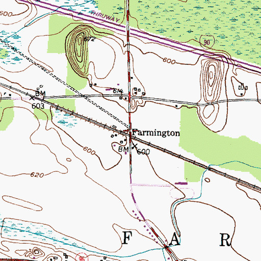 Topographic Map of Farmington, NY