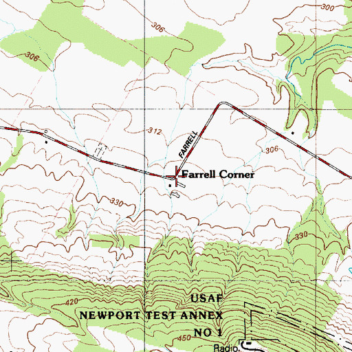 Topographic Map of Farrel Corner, NY