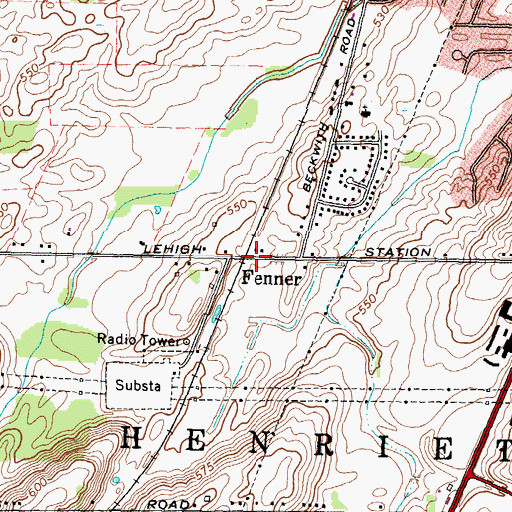 Topographic Map of Fenner, NY