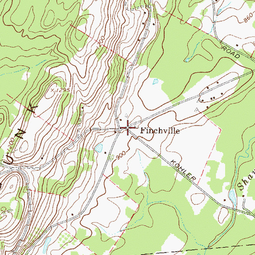 Topographic Map of Finchville, NY