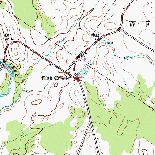 Topographic Map of Fish Creek, NY