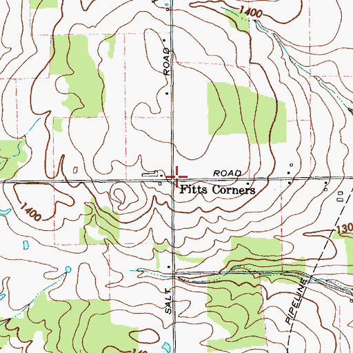 Topographic Map of Fitts Corners, NY