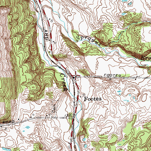 Topographic Map of Footes, NY