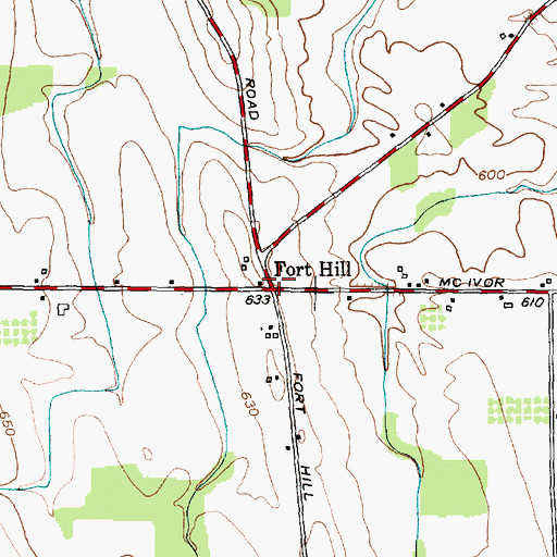 Topographic Map of Fort Hill, NY