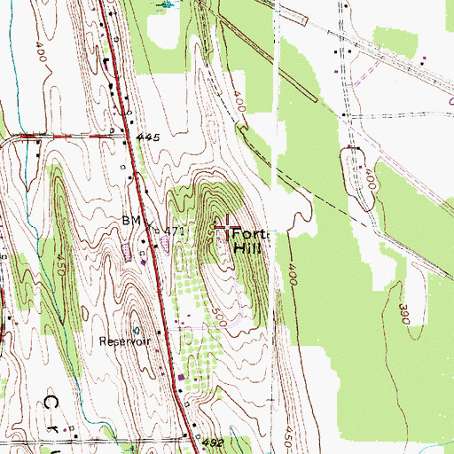 Topographic Map of Fort Hill, NY