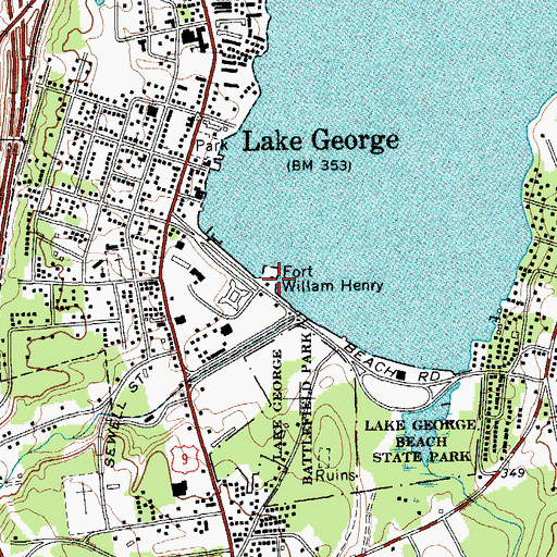 Topographic Map of Fort William Henry (historical), NY