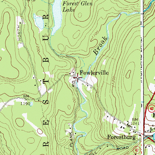 Topographic Map of Fowlerville, NY