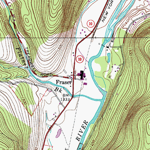Topographic Map of Fraser, NY