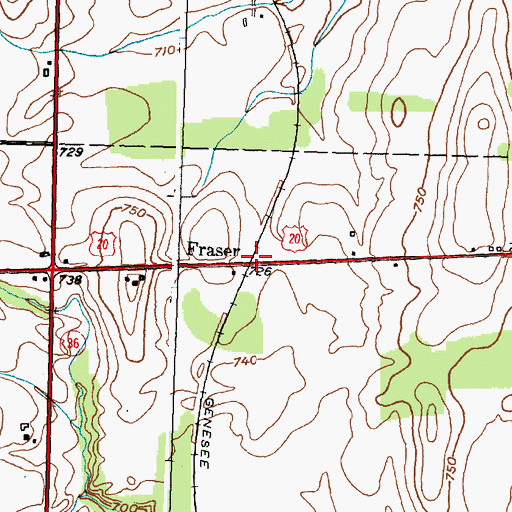 Topographic Map of Fraser, NY