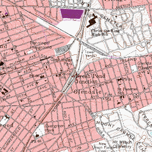 Topographic Map of Fresh Pond Junction, NY