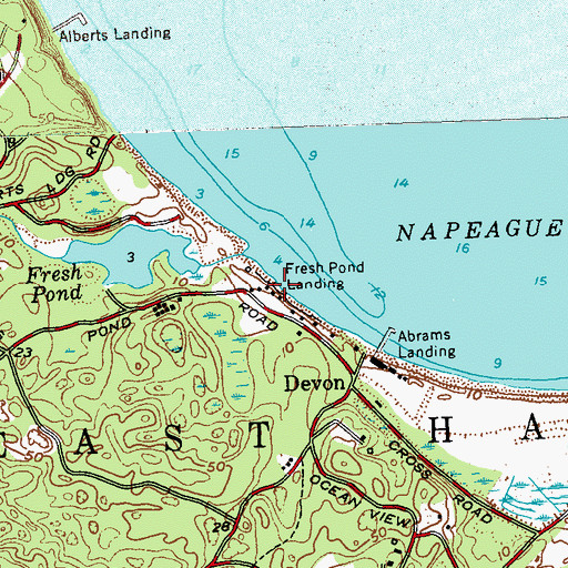 Topographic Map of Fresh Pond Landing, NY