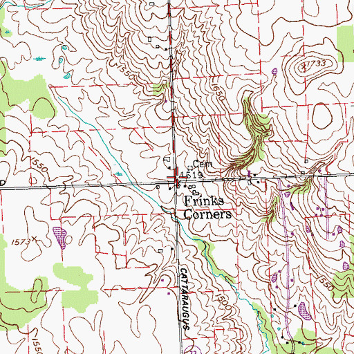 Topographic Map of Frinks Corner, NY