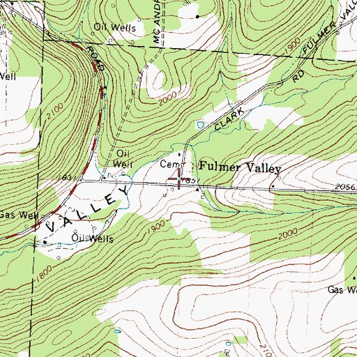 Topographic Map of Fulmer Valley, NY