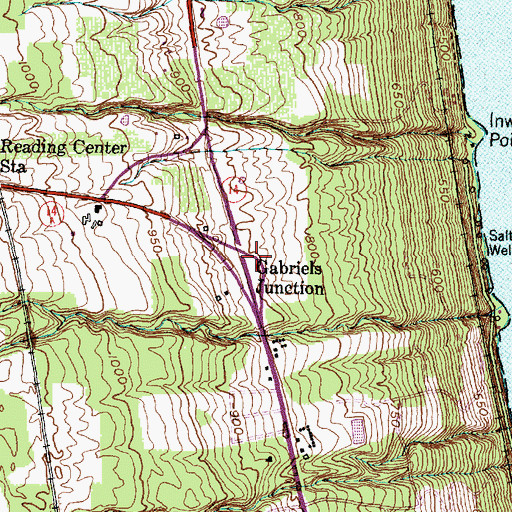 Topographic Map of Gabriels Junction, NY
