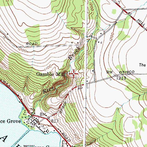 Topographic Map of Gamble Mill, NY
