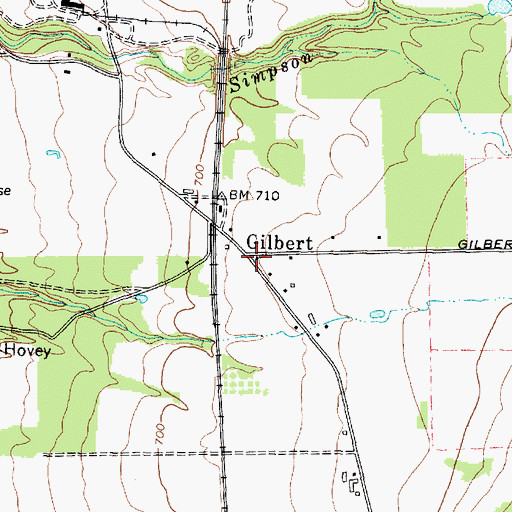 Topographic Map of Gilbert, NY