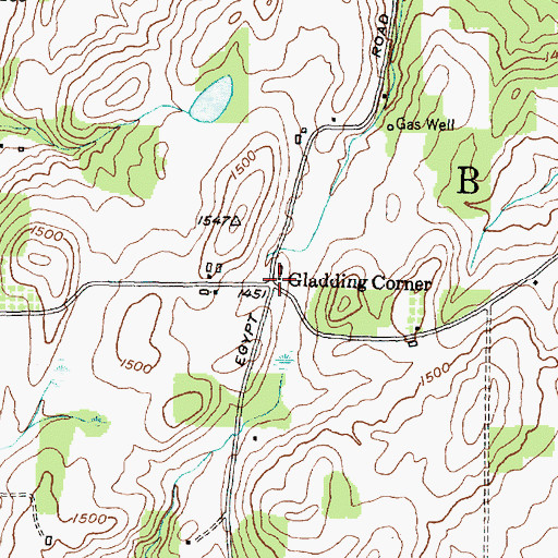 Topographic Map of Gladding Corner, NY