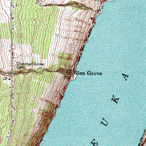 Topographic Map of Glen Grove, NY